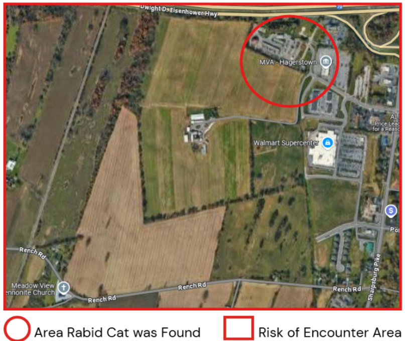 map of encounter area between I 70, sharpsburg pike and rench road
